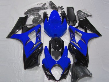 Custom 2007-2008 Suzuki GSXR 1000 Motorcycle Fairing - Blue Glossy Black