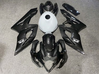Custom 2005-2006 Suzuki GSXR 1000 Motorcycle Fairings - Carbon Fiber Style Glossy White