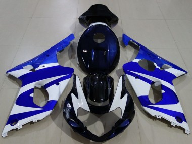 Custom 2000-2002 Suzuki GSXR 1000 Motorcycle Fairings - Blue White Black