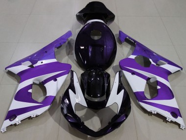 Custom 2000-2002 Suzuki GSXR 1000 Motorcycle Fairings - Purple White Black