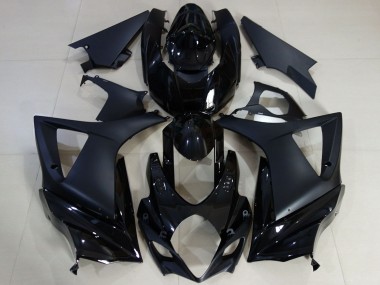 Custom 2007-2008 Suzuki GSXR 1000 Motorcycle Fairing - Glossy Black Matte Black
