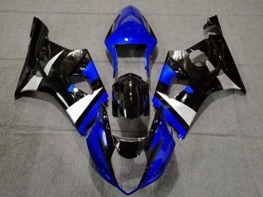 Custom 2003-2004 Suzuki GSXR 1000 Motorcycle Fairings - Blue White Glossy Black
