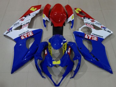 Custom 2005-2006 Suzuki GSXR 1000 Motorcycle Fairings - White Red Blue Yellow