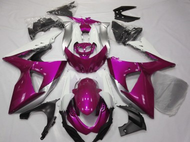 Custom 2009-2016 Suzuki GSXR 1000 Motorcycle Fairings - Pink White