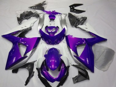 Custom 2009-2016 Suzuki GSXR 1000 Motorcycle Fairings - Purple White
