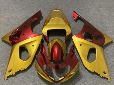 Custom 2000-2002 Suzuki GSXR 1000 Motorcycle Fairings - Gold Red