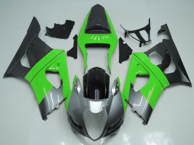 Custom 2003-2004 Suzuki GSXR 1000 Motorcycle Fairings - Green Silver Black