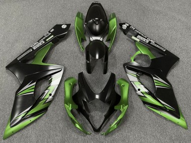 Custom 2005-2006 Suzuki GSXR 1000 Motorcycle Fairing - Matte Black Green