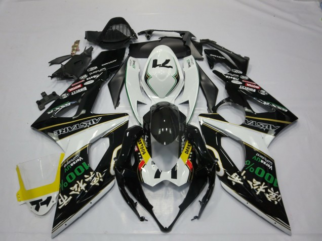 2005-2006 Suzuki GSXR 1000 Motorcycle Fairings - White Black Yellow Red GREEN RockStar