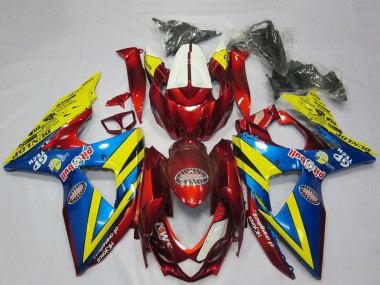 Custom 2009-2016 Suzuki GSXR 1000 Motorcycle Fairings - Yellow Red Blue