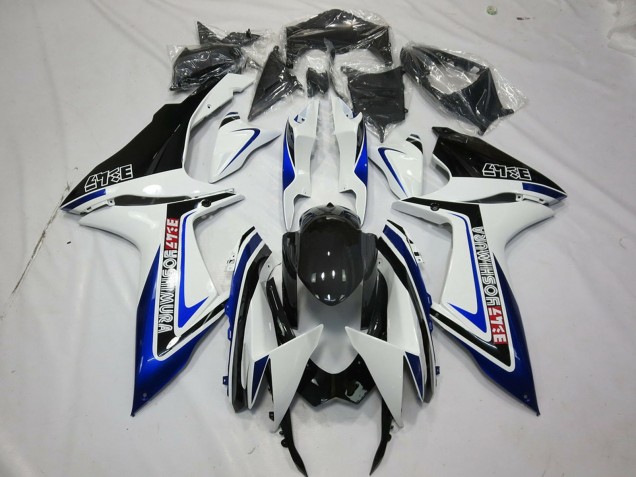 2011-2024 Suzuki GSXR 600 / GSXR 750 Motorcycle Fairings - White Blue Glossy Black Alstare