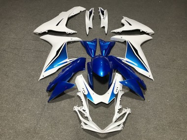 Custom 2011-2024 Suzuki GSXR 600 / GSXR 750 Motorcycle Fairings - Blue White Custom