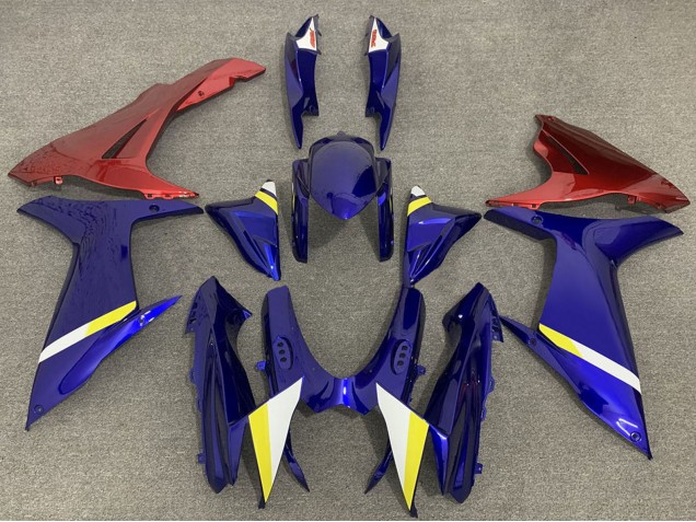 2011-2024 Suzuki GSXR 600 / GSXR 750 Motorcycle Fairings - Blue with Red Lowers