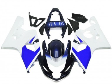 Custom 2004-2005 Suzuki GSXR 600 / GSXR 750 Motorcycle Fairings - White Blue