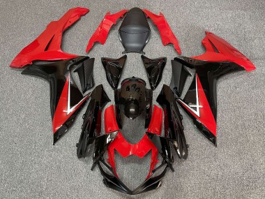 Custom 2011-2024 Suzuki GSXR 600 / GSXR 750 Abs Motorcycle Fairing - Red Glossy Black
