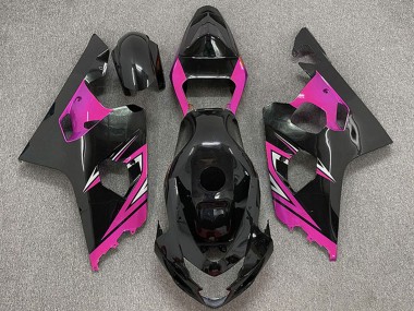 Custom 2004-2005 Suzuki GSXR 600 / GSXR 750 Motorcycle Fairings - Glossy Black Pink