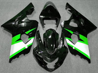 Custom 2004-2005 Suzuki GSXR 600 / GSXR 750 Motorcycle Fairings - Glossy Black Green White