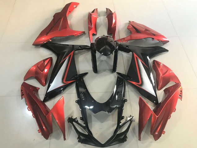 2011-2024 Suzuki GSXR 600 / GSXR 750 Motorcycle Fairings - Orange Silver Glossy Black