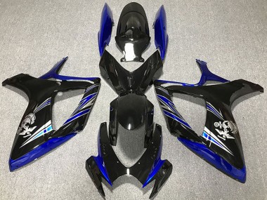 Custom 2006-2007 Suzuki GSXR 600 / GSXR 750 Motorcycle Fairing - Blue Glossy Black