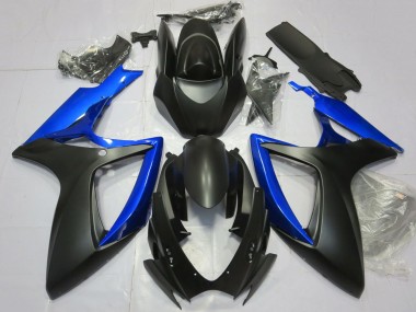 Custom 2006-2007 Suzuki GSXR 600 / GSXR 750 Motorcycle Fairing - Blue Matte Black