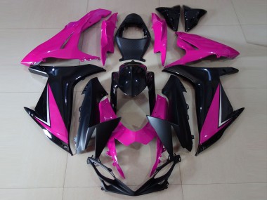 Custom 2011-2024 Suzuki GSXR 600 / GSXR 750 Motorcycle Fairings - Pink Glossy Black Matte Black