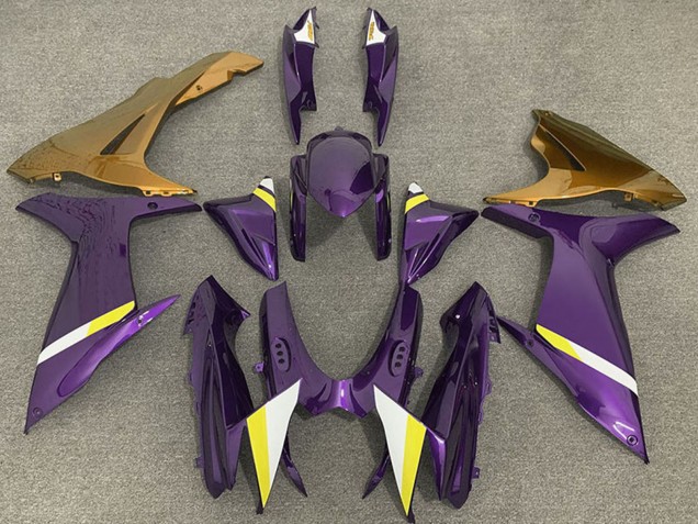 2011-2024 Suzuki GSXR 600 / GSXR 750 Motorcycle Fairings - Purple Gold White Yellow
