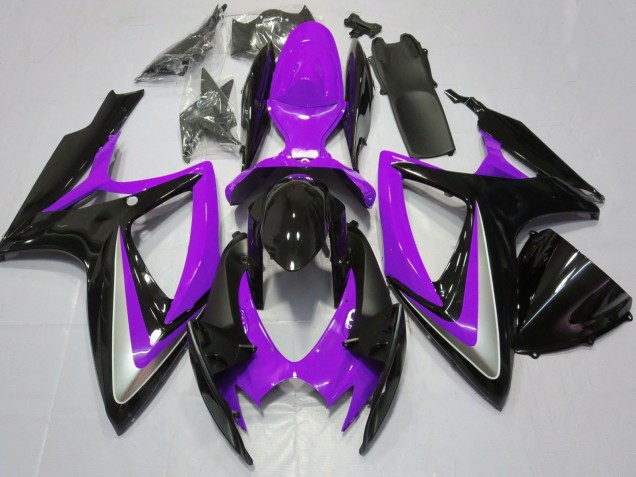 2006-2007 Suzuki GSXR 600 / GSXR 750 Motorcycle Fairings - Purple Glossy Black