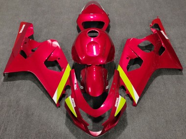 Custom 2004-2005 Suzuki GSXR 600 / GSXR 750 Motorcycle Fairings - Red Yellow White