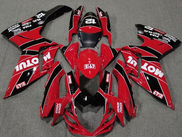 2011-2024 Suzuki GSXR 600 / GSXR 750 Motorcycle Fairings - Red Black Motul