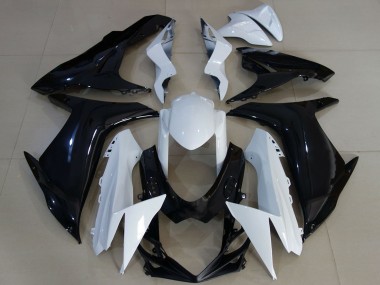 Custom 2011-2024 Suzuki GSXR 600 / GSXR 750 Motorcycle Fairings - White Glossy Black