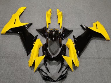 Custom 2011-2024 Suzuki GSXR 600 / GSXR 750 Motorcycle Fairings - Yellow Glossy Black