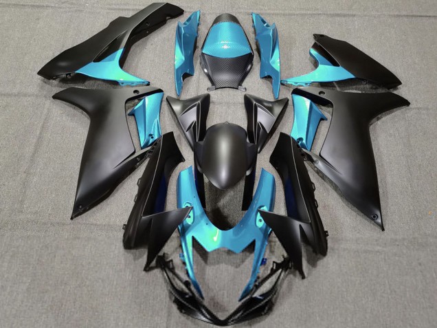 2011-2024 Suzuki GSXR 600 / GSXR 750 Motorcycle Fairings - Light Blue Matte Black