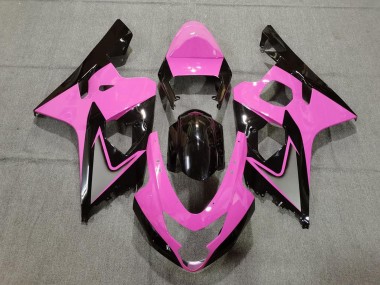 Custom 2004-2005 Suzuki GSXR 600 / GSXR 750 Motorcycle Fairings - Pink Glossy Black