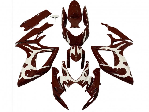 2006-2007 Suzuki GSXR 600 / GSXR 750 Motorcycle Fairings - Maroon Red White