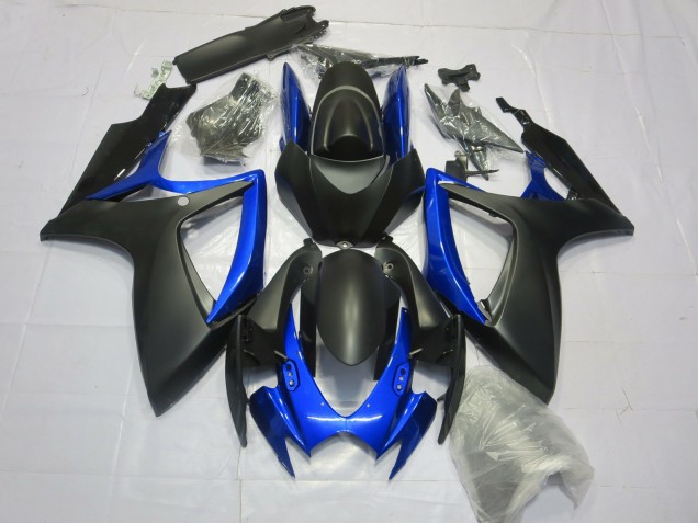 2006-2007 Suzuki GSXR 600 / GSXR 750 Motorcycle Fairings - Matte Black Blue