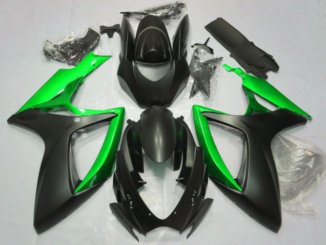 2006-2007 Suzuki GSXR 600 / GSXR 750 Motorcycle Fairings - Matte Black Green
