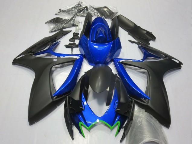 2006-2007 Suzuki GSXR 600 / GSXR 750 Motorcycle Fairings - Blue Matte Black Green OEM Style