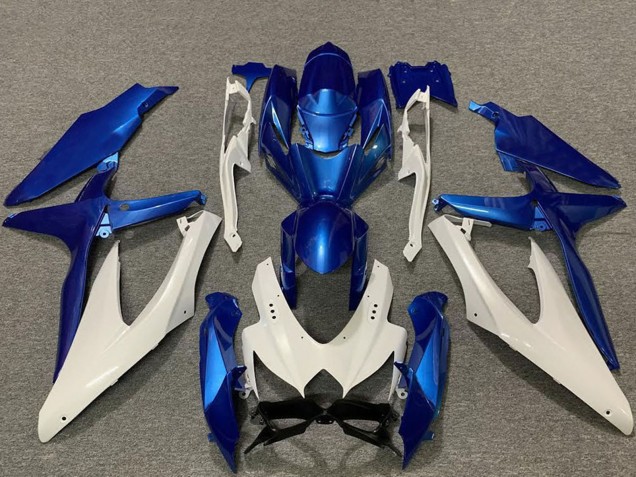 2008-2010 Suzuki GSXR 600 / GSXR 750 Motorcycle Fairings - White Blue