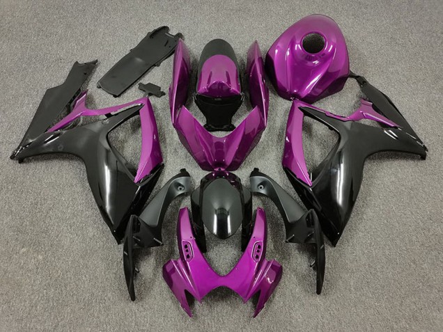 2006-2007 Suzuki GSXR 600 / GSXR 750 Motorcycle Fairings - Purple Black