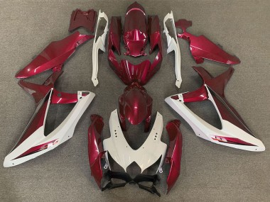 Custom 2008-2010 Suzuki GSXR 600 / GSXR 750 Motorcycle Fairings - White Red OEM Style