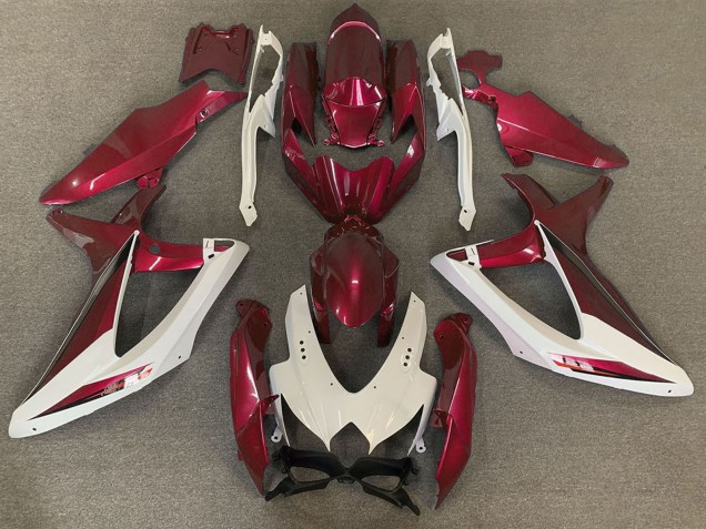 2008-2010 Suzuki GSXR 600 / GSXR 750 Motorcycle Fairings - White Red OEM Style
