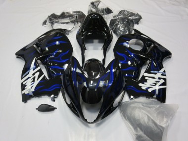 Custom 1996-2007 Suzuki GSXR 1300 Motorcycle Fairings - Blue Swirl