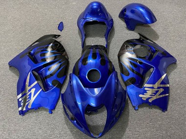 Custom 1996-2007 Suzuki GSXR 1300 Motorcycle Fairings - Deep Blue and Black