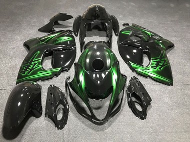 Custom 2008-2020 Suzuki GSXR 1300 Motorcycle Fairings - Glossy Black and Green