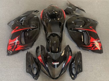 Custom 2008-2020 Suzuki GSXR 1300 Motorcycle Fairings - Glossy Black with Red Logo