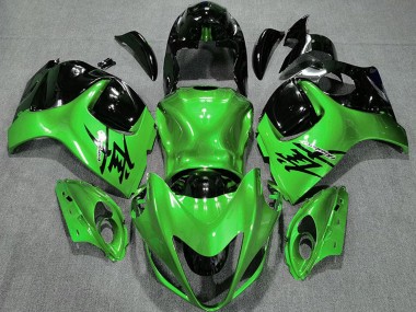 Custom 2008-2020 Suzuki GSXR 1300 Motorcycle Fairings - Glossy Green and Black