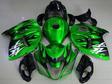 Custom 2008-2020 Suzuki GSXR 1300 Motorcycle Fairings - Glossy Green Black