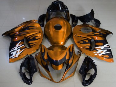 Custom 2008-2020 Suzuki GSXR 1300 Motorcycle Fairings - Glossy Orange Black
