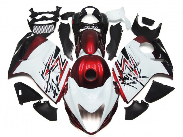 2008-2020 Suzuki GSXR 1300 Motorcycle Fairings - Glossy White Deep Red