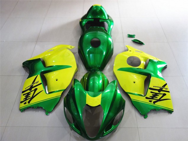 1996-2007 Suzuki GSXR 1300 Motorcycle Fairings - Green and Yellow